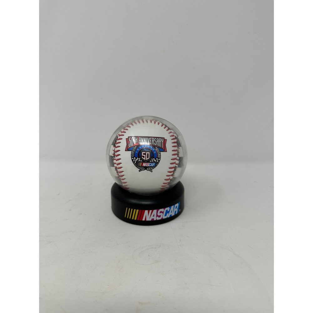 NASCAR 50th Anniversary 1948-1998 Commemorative Baseball with Display Base Case